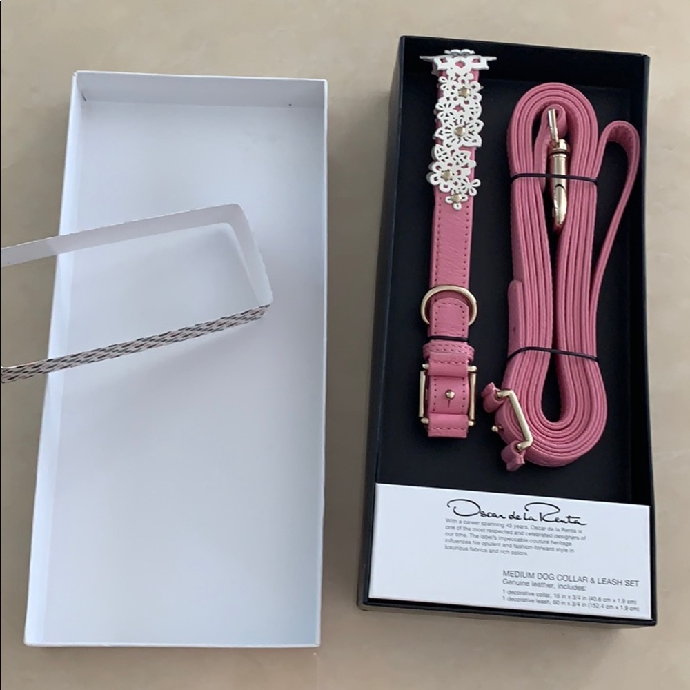Dog collar & leash set by Oscar de la Renta